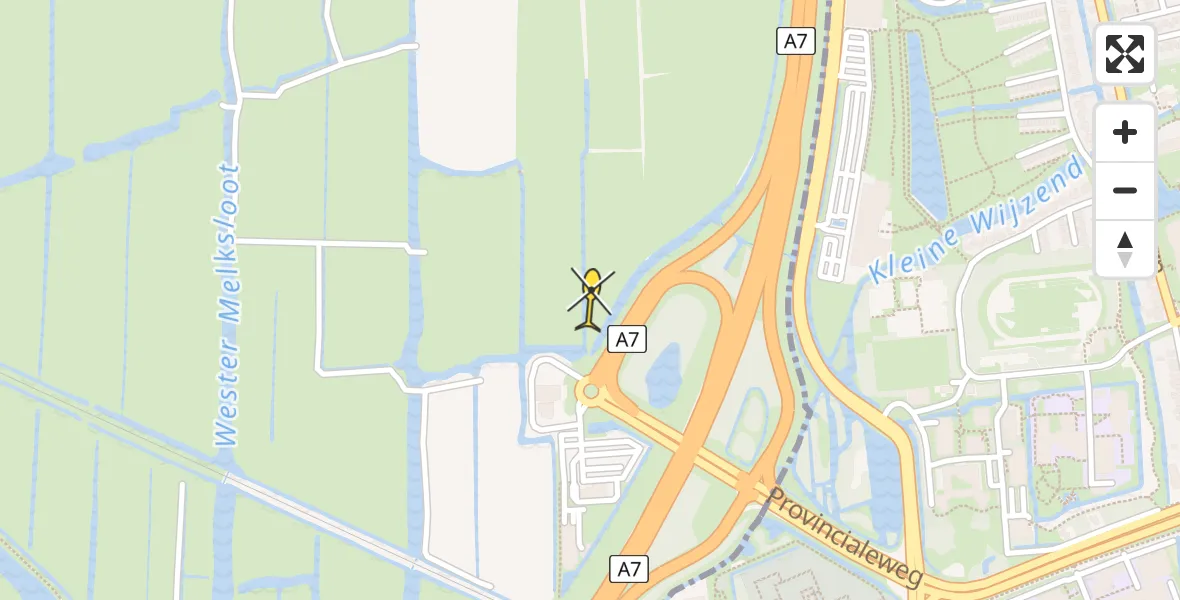 Routekaart van de vlucht: Traumahelikopter naar Berkhout