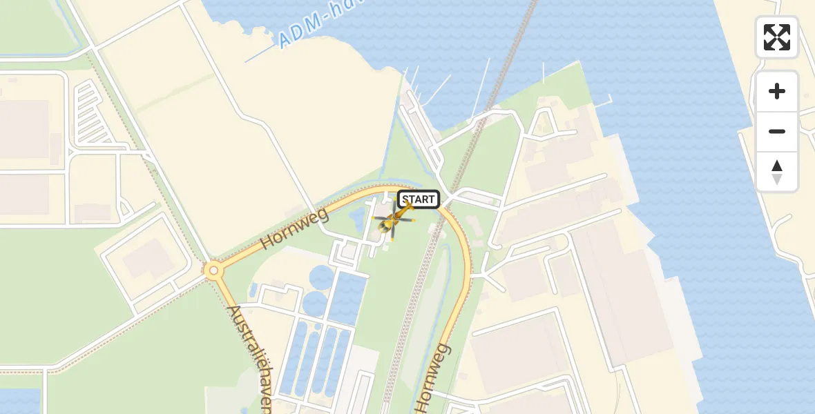 Vluchtroute Traumahelikopter Amsterdam Heliport - Amsterdam Heliport, 16 januari 2024, 23:22