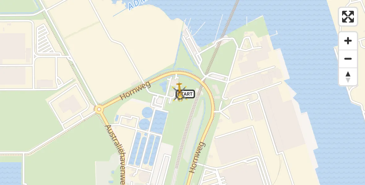 Vluchtroute Traumahelikopter Amsterdam Heliport - Amsterdam Heliport, 17 januari 2024, 08:05
