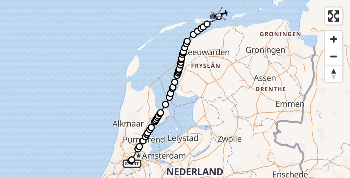 Vluchtroute Politiehelikopter Schiphol - , 17 januari 2024, 08:26
