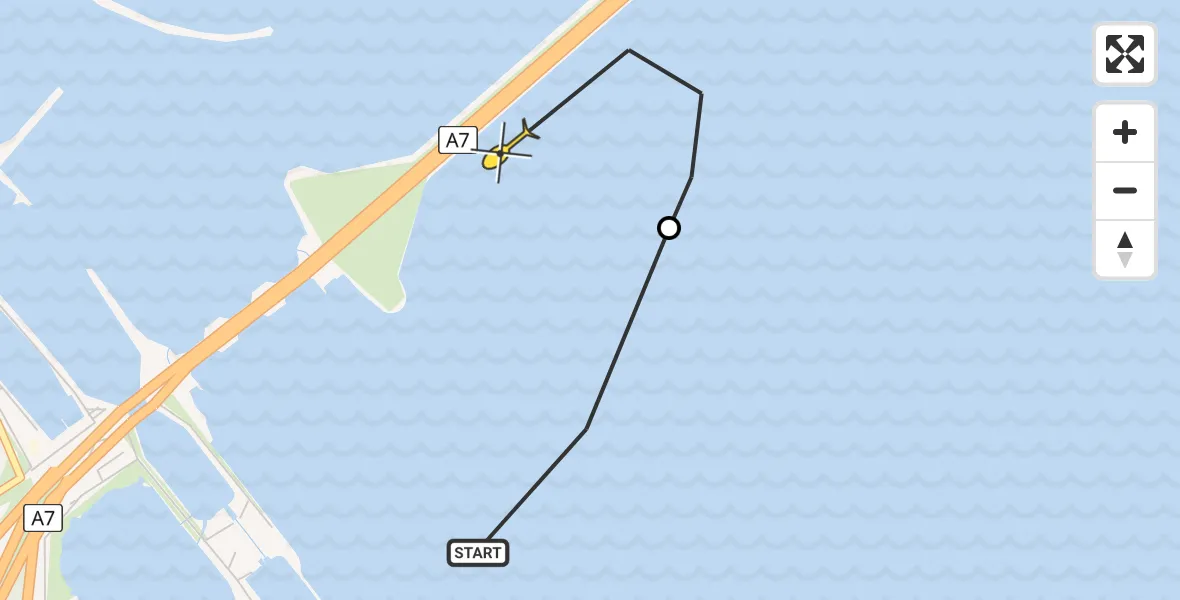 Routekaart van de vlucht: NCG06 naar Den Oever