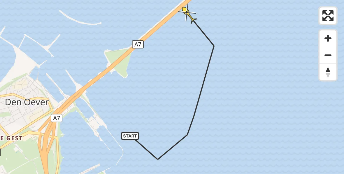 Routekaart van de vlucht: NCG06 naar Den Oever
