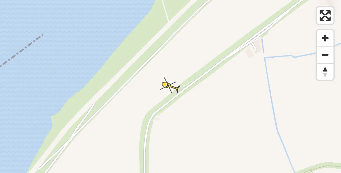 Routekaart van de vlucht: Ambulancehelikopter naar Westhoek