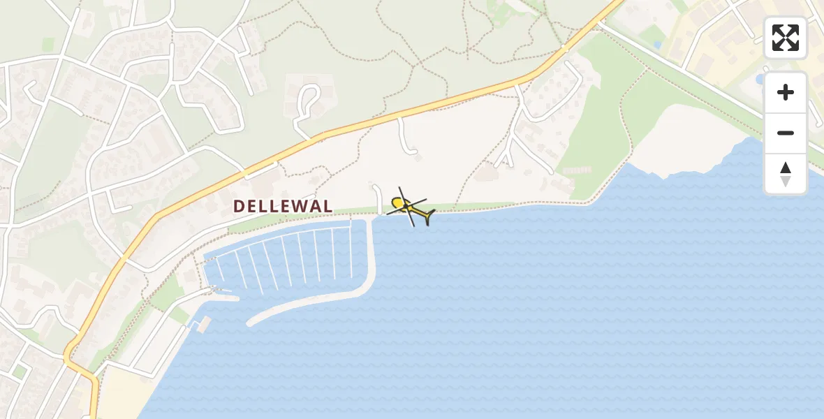 Routekaart van de vlucht: Ambulancehelikopter naar West-Terschelling