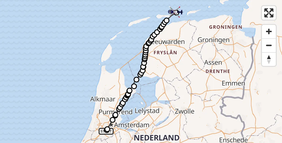 Vluchtroute Politiehelikopter Schiphol - , 17 januari 2024, 12:23