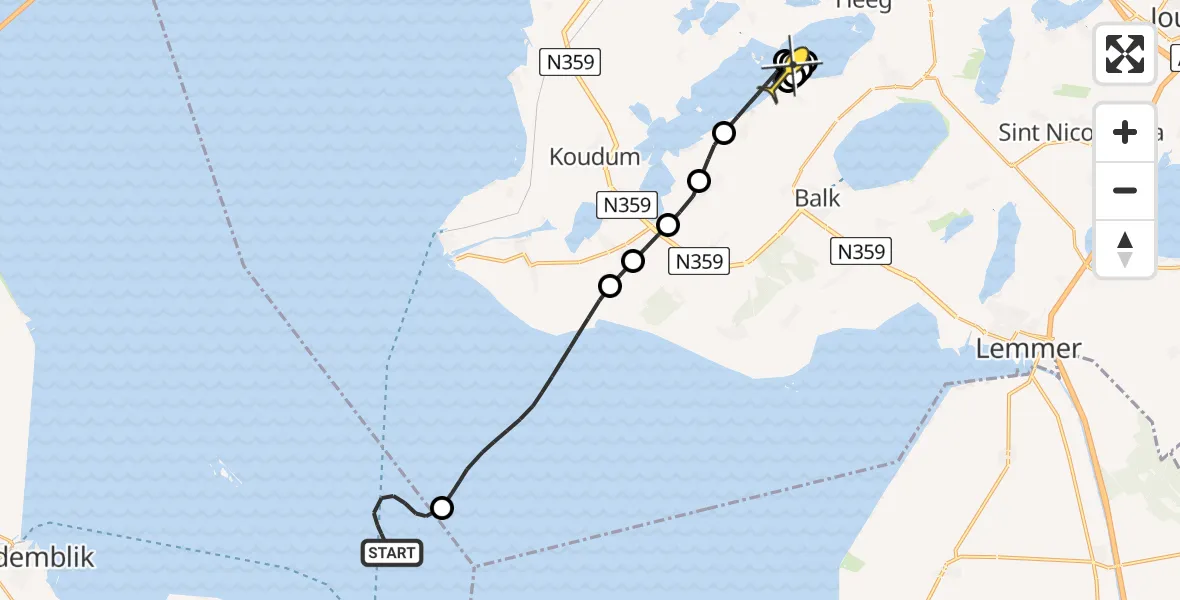 Routekaart van de vlucht: NCG06 naar Elahuizen