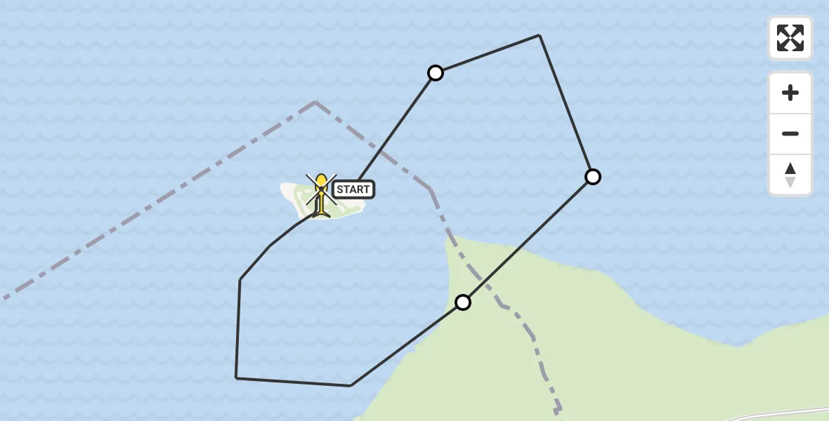 Routekaart van de vlucht: Kustwachthelikopter naar Elahuizen
