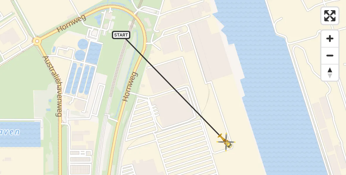 Vluchtroute Traumahelikopter Amsterdam Heliport - Amsterdam Heliport, 18 januari 2024, 11:21