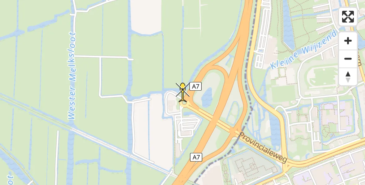 Routekaart van de vlucht: Traumahelikopter naar Berkhout