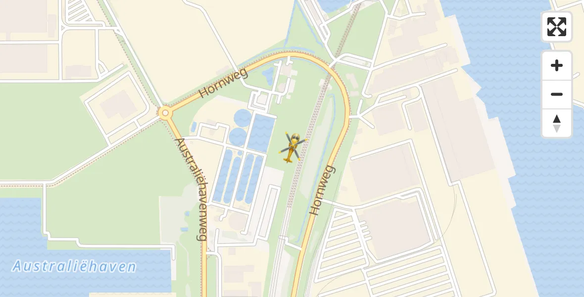 Vluchtroute Traumahelikopter Amsterdam Heliport - Amsterdam Heliport, 18 januari 2024, 17:19