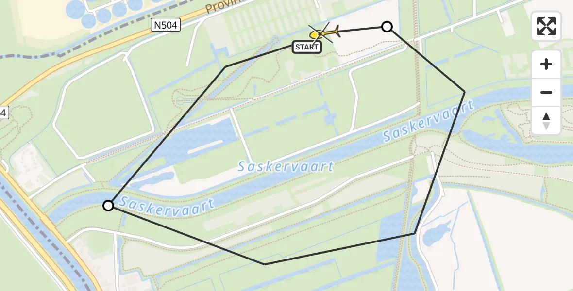 Routekaart van de vlucht: NCG06 naar Oudkarspel