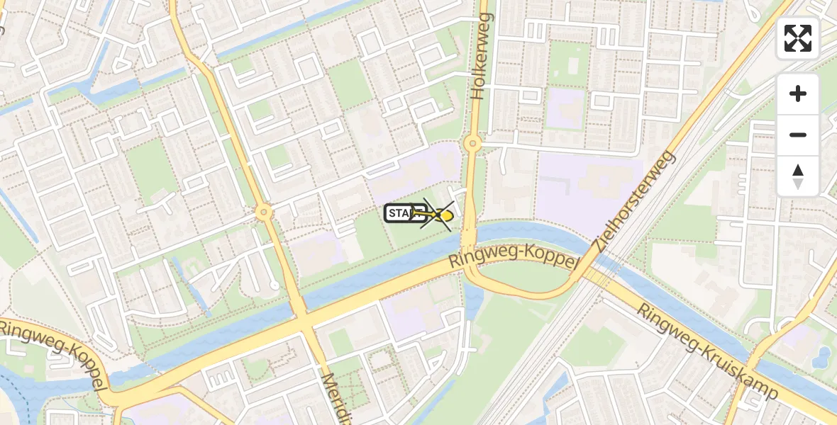 Routekaart van de vlucht: Traumahelikopter naar Amersfoort