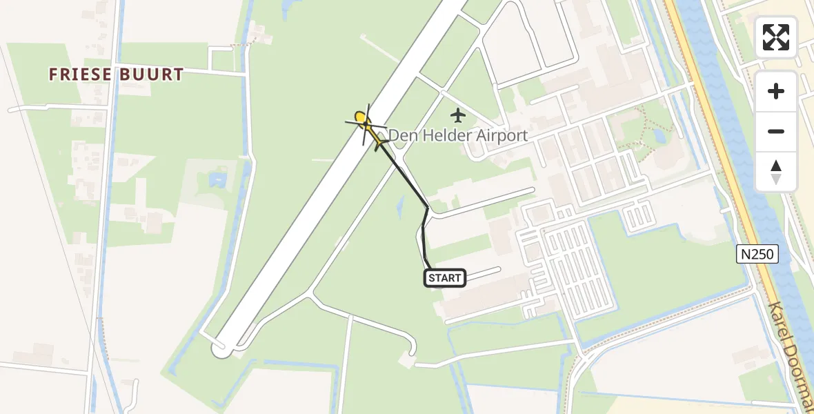 Vluchtroute  van Vliegveld De Kooy naar Vliegveld De Kooy