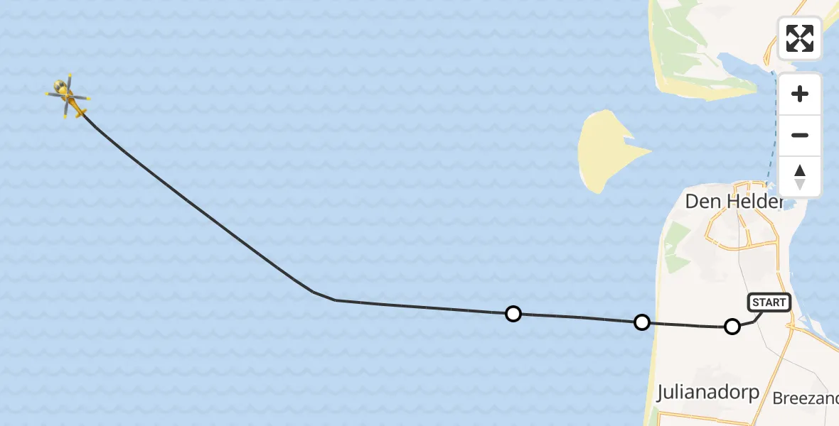 Vluchtroute  Vliegveld De Kooy - , 19 januari 2024, 09:07