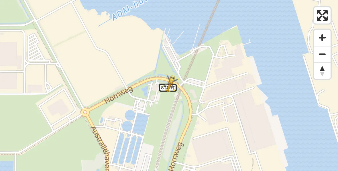 Vluchtroute Traumahelikopter Amsterdam Heliport - Amsterdam Heliport, 19 januari 2024, 10:27