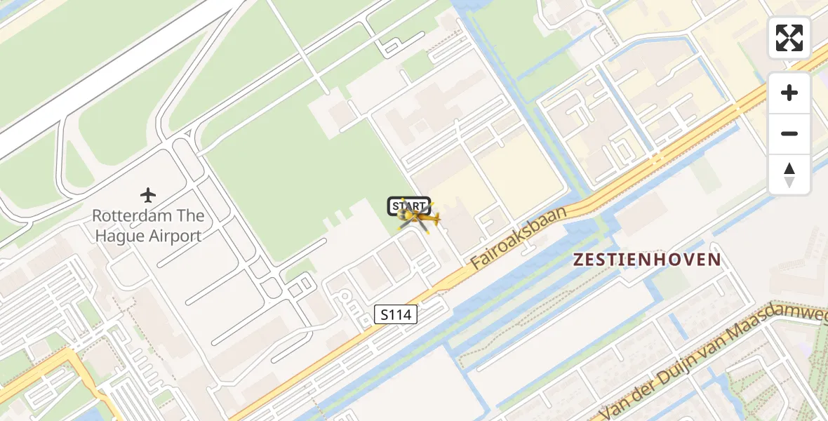 Vluchtroute Traumahelikopter Rotterdam The Hague Airport - Rotterdam The Hague Airport, 19 januari 2024, 10:39