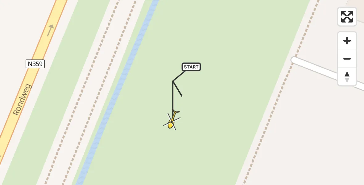 Routekaart van de vlucht: Traumahelikopter naar Lemmer