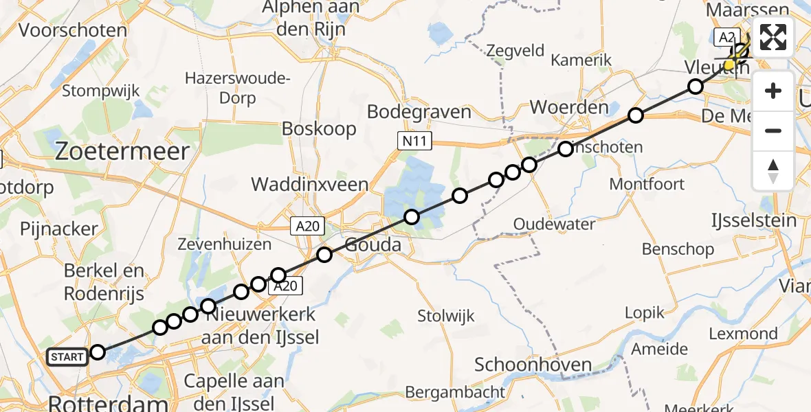 Routekaart van de vlucht: Lifeliner 2 naar Utrecht