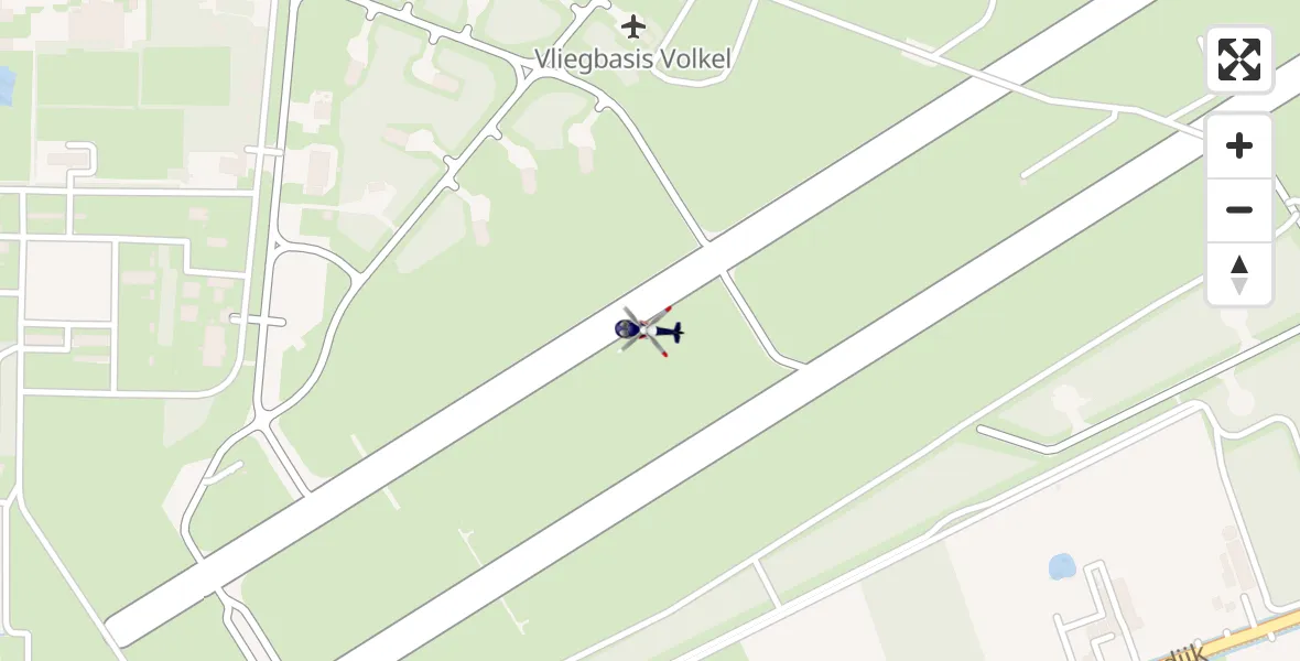 Vluchtroute Politiehelikopter van Vliegbasis Volkel naar Vliegbasis Volkel