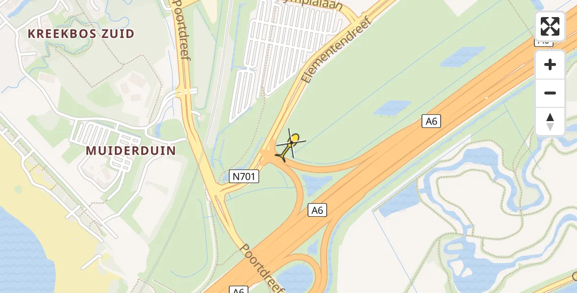 Routekaart van de vlucht: Traumahelikopter naar Almere