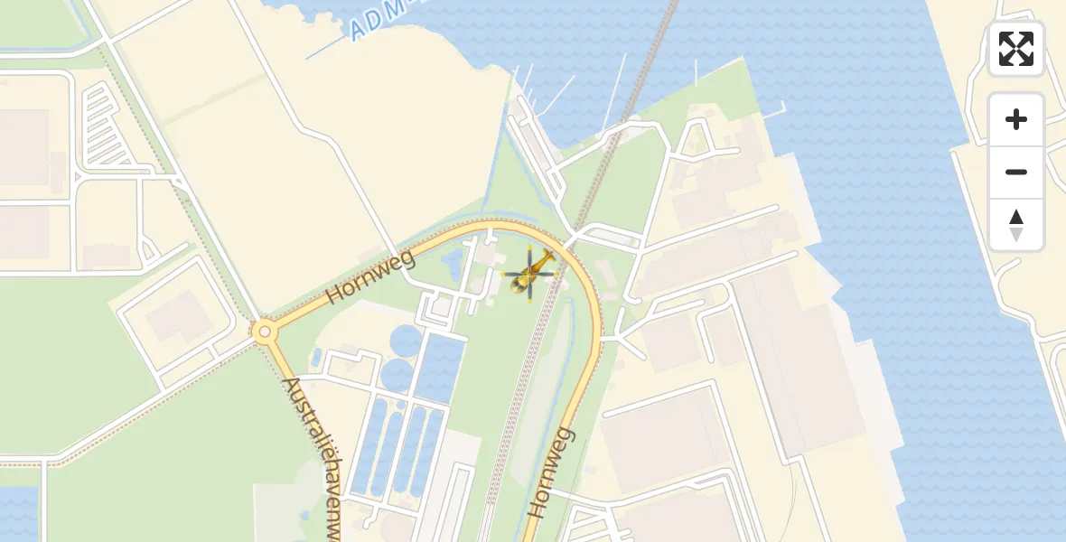 Vluchtroute Traumahelikopter Amsterdam Heliport - Amsterdam Heliport, 19 januari 2024, 14:31