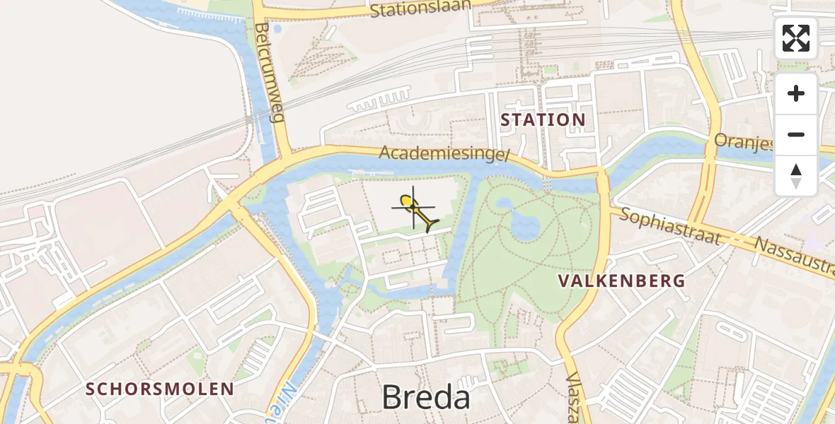 Routekaart van de vlucht: Lifeliner 2 naar Breda