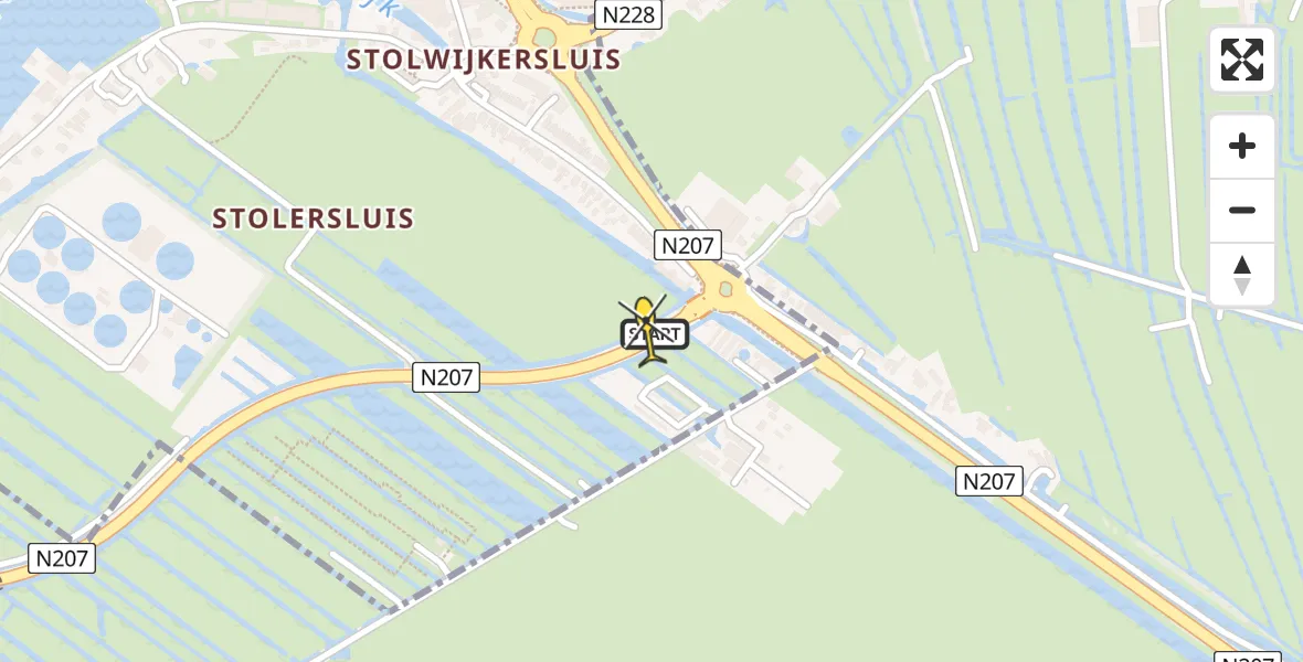 Routekaart van de vlucht: Traumahelikopter naar Gouda