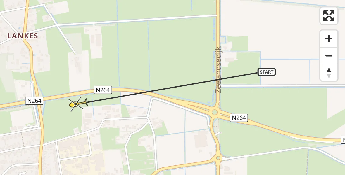 Routekaart van de vlucht: Traumaheli naar Volkel