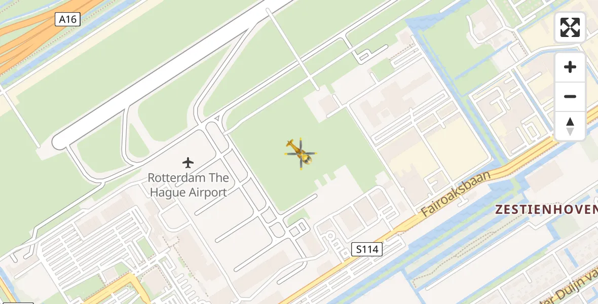 Vluchtroute Traumahelikopter Rotterdam The Hague Airport - Rotterdam The Hague Airport, 20 januari 2024, 09:36