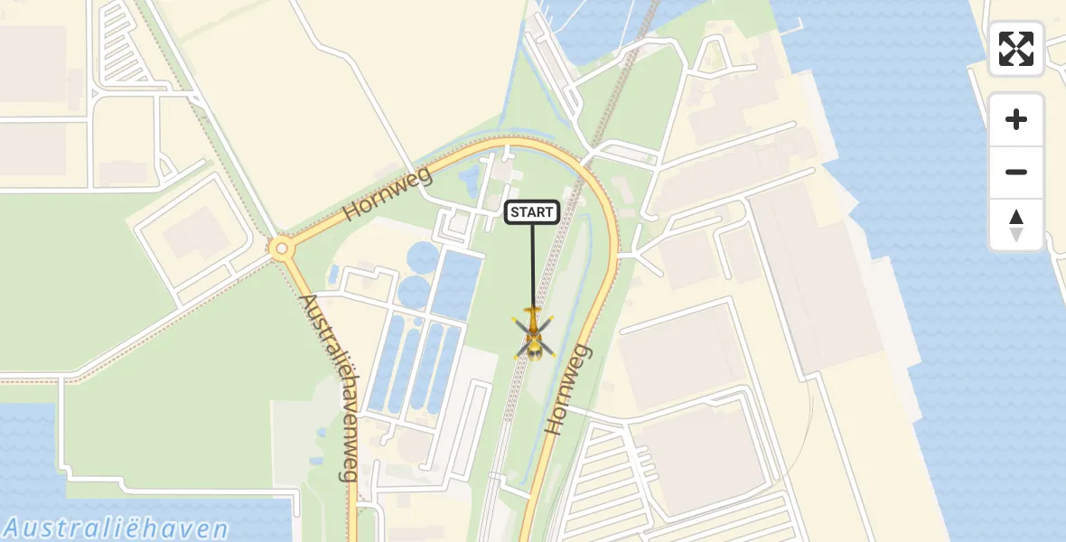 Vluchtroute Traumahelikopter Amsterdam Heliport - Amsterdam Heliport, 20 januari 2024, 10:41