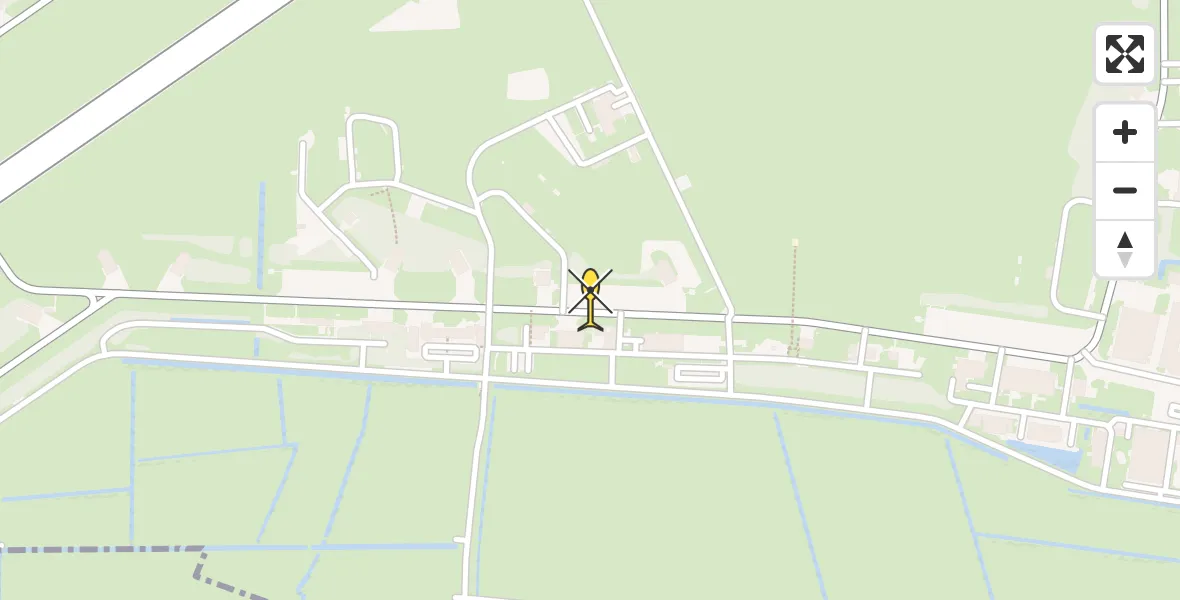 Vluchtroute Ambulancehelikopter van Vliegbasis Leeuwarden naar Vliegbasis Leeuwarden