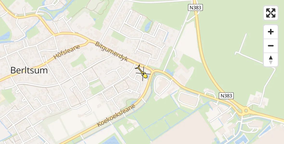 Routekaart van de vlucht: Ambulancehelikopter naar Berltsum