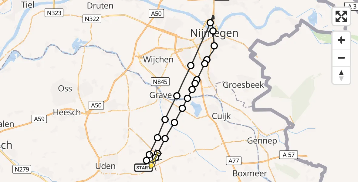 Routekaart van de vlucht: Lifeliner 3 naar Odiliapeel