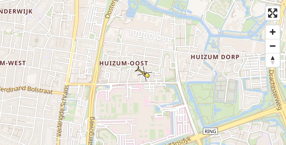 Vluchtroute Ambulancehelikopter van Leeuwarden naar Leeuwarden