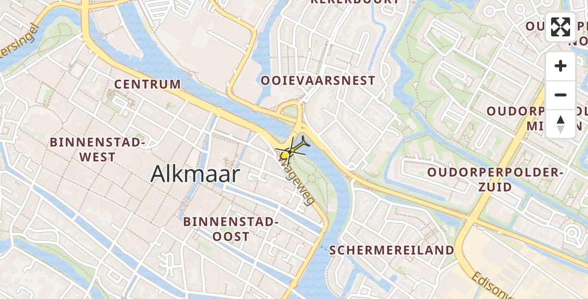 Routekaart van de vlucht: Lifeliner 1 naar Alkmaar