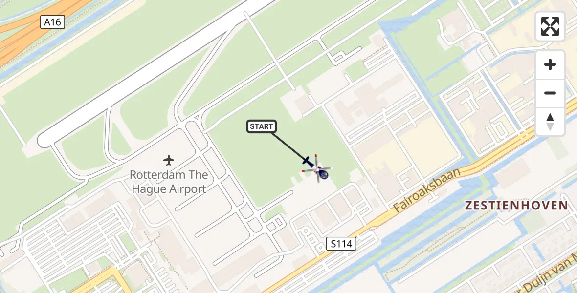 Vluchtroute Politiehelikopter Rotterdam The Hague Airport - Rotterdam The Hague Airport, 20 januari 2024, 16:06