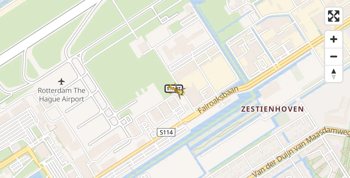 Vluchtroute Traumahelikopter Rotterdam The Hague Airport - Rotterdam The Hague Airport, 20 januari 2024, 19:24