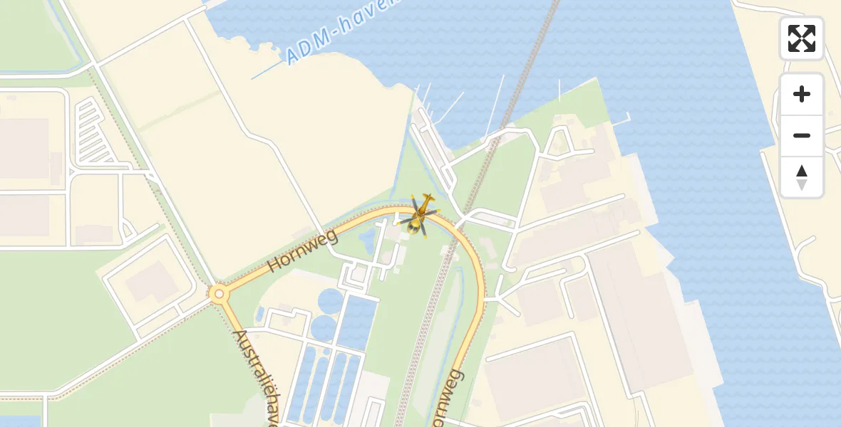 Vluchtroute Traumahelikopter Amsterdam Heliport - Amsterdam Heliport, 20 januari 2024, 20:28