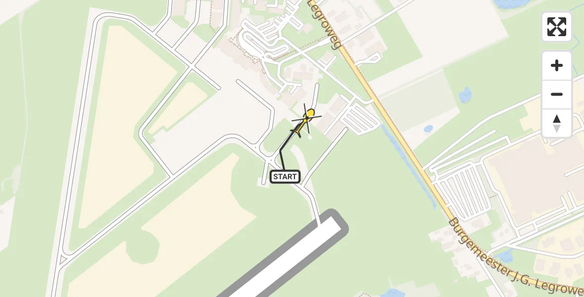 Routekaart van de vlucht: Lifeliner 4 naar Groningen Airport Eelde