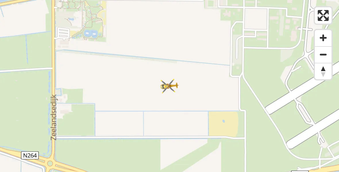 Vluchtroute Traumahelikopter van Vliegbasis Volkel naar Vliegbasis Volkel
