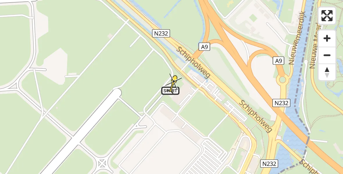 Routekaart van de vlucht: Politiehelikopter naar Schiphol