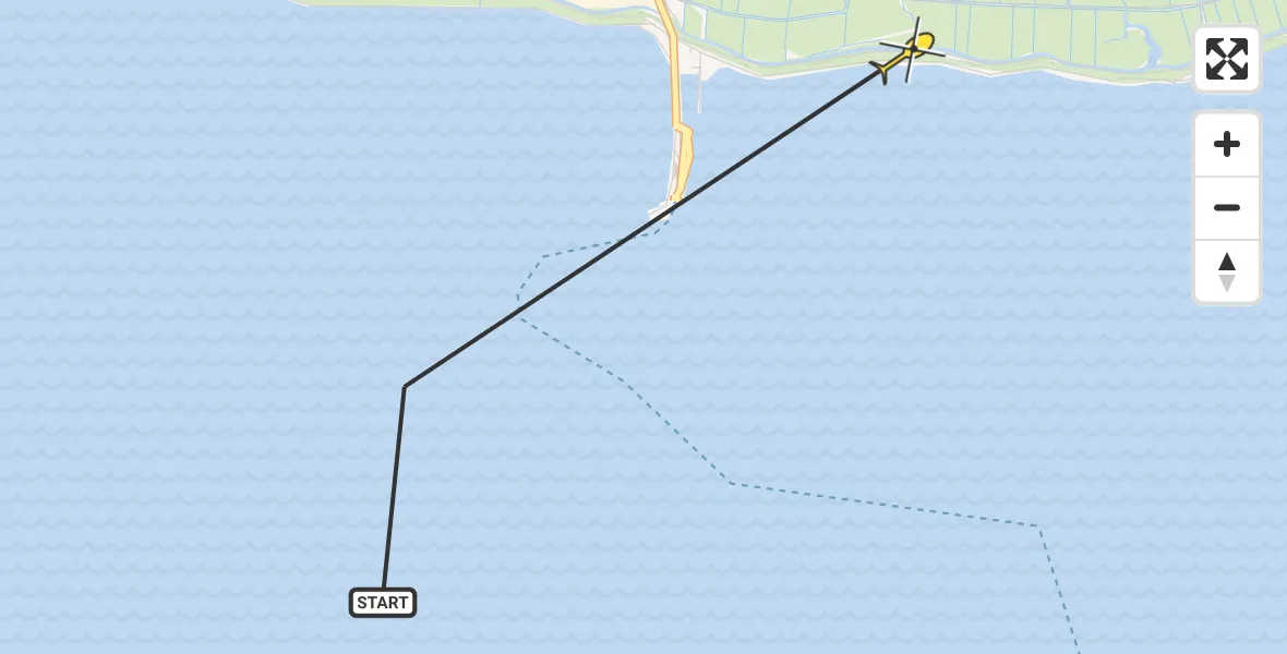 Routekaart van de vlucht: Ambulancehelikopter naar Nes
