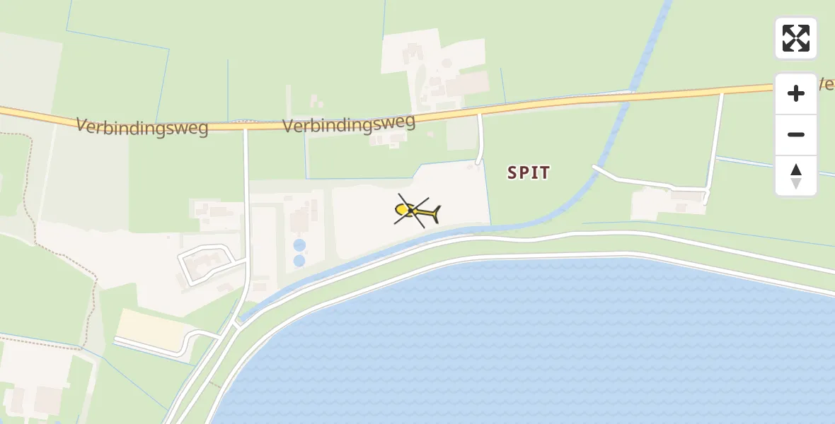 Routekaart van de vlucht: Ambulancehelikopter naar Nes