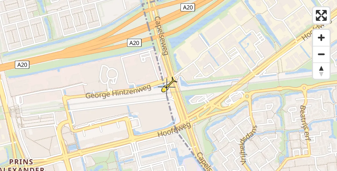 Routekaart van de vlucht: Lifeliner 2 naar Capelle aan den IJssel