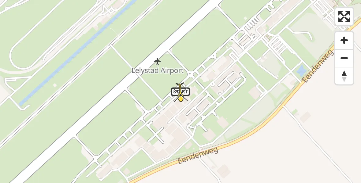 Routekaart van de vlucht: Traumahelikopter naar Lelystad Airport