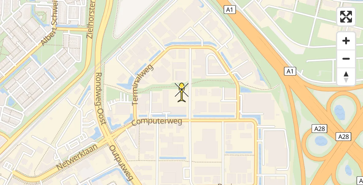 Routekaart van de vlucht: Traumahelikopter naar Amersfoort