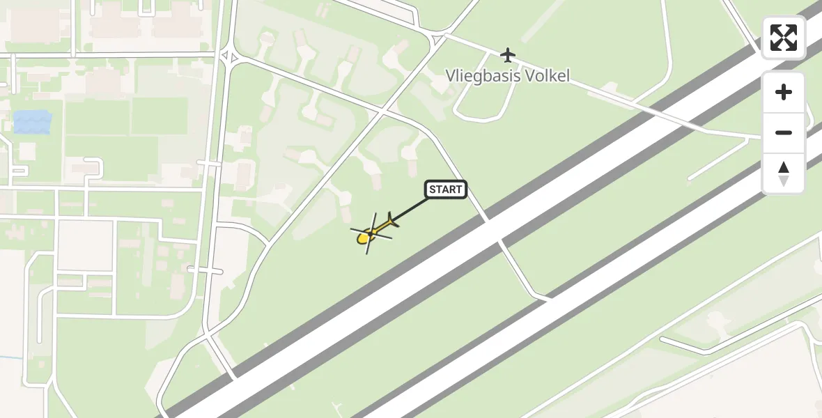 Routekaart van de vlucht: Lifeliner 3 naar Vliegbasis Volkel