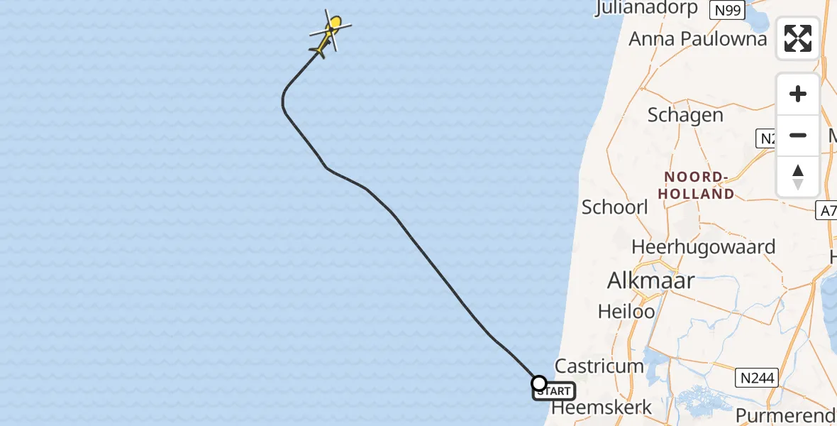Routekaart van de vlucht: NCG06 naar 