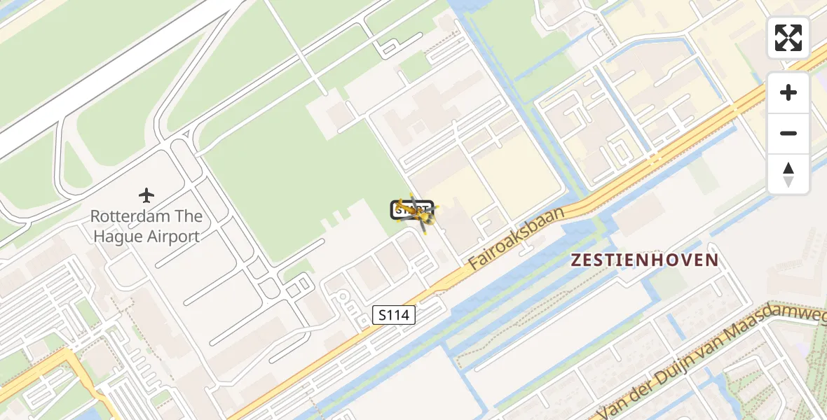 Vluchtroute Traumahelikopter Rotterdam The Hague Airport - Rotterdam The Hague Airport, 22 januari 2024, 17:18
