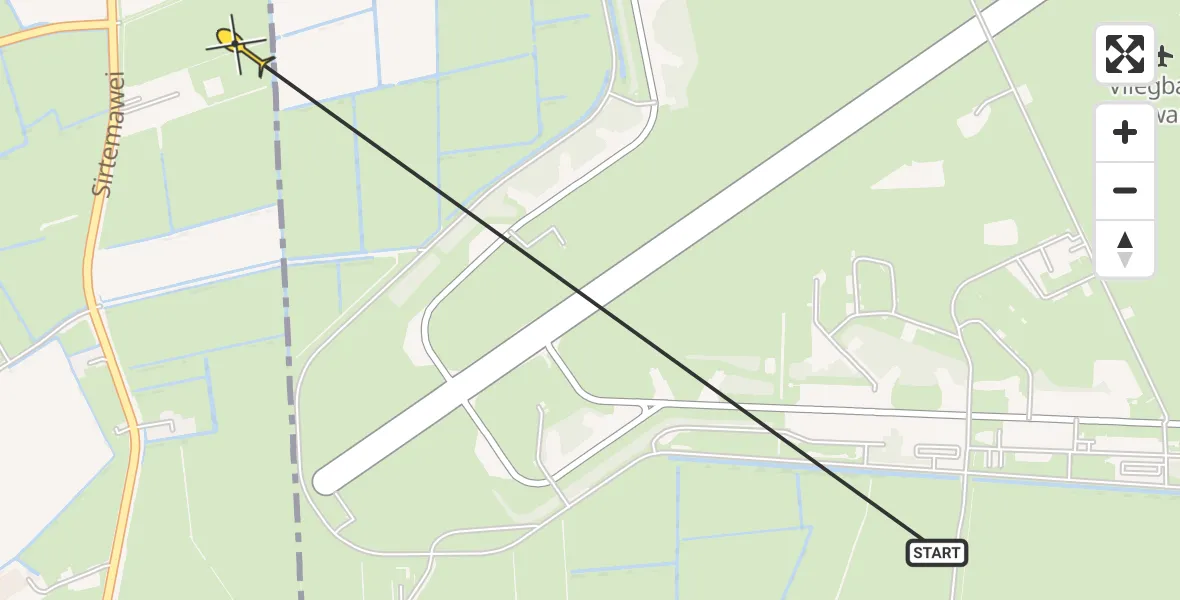 Routekaart van de vlucht: Ambulancehelikopter naar Ingelum